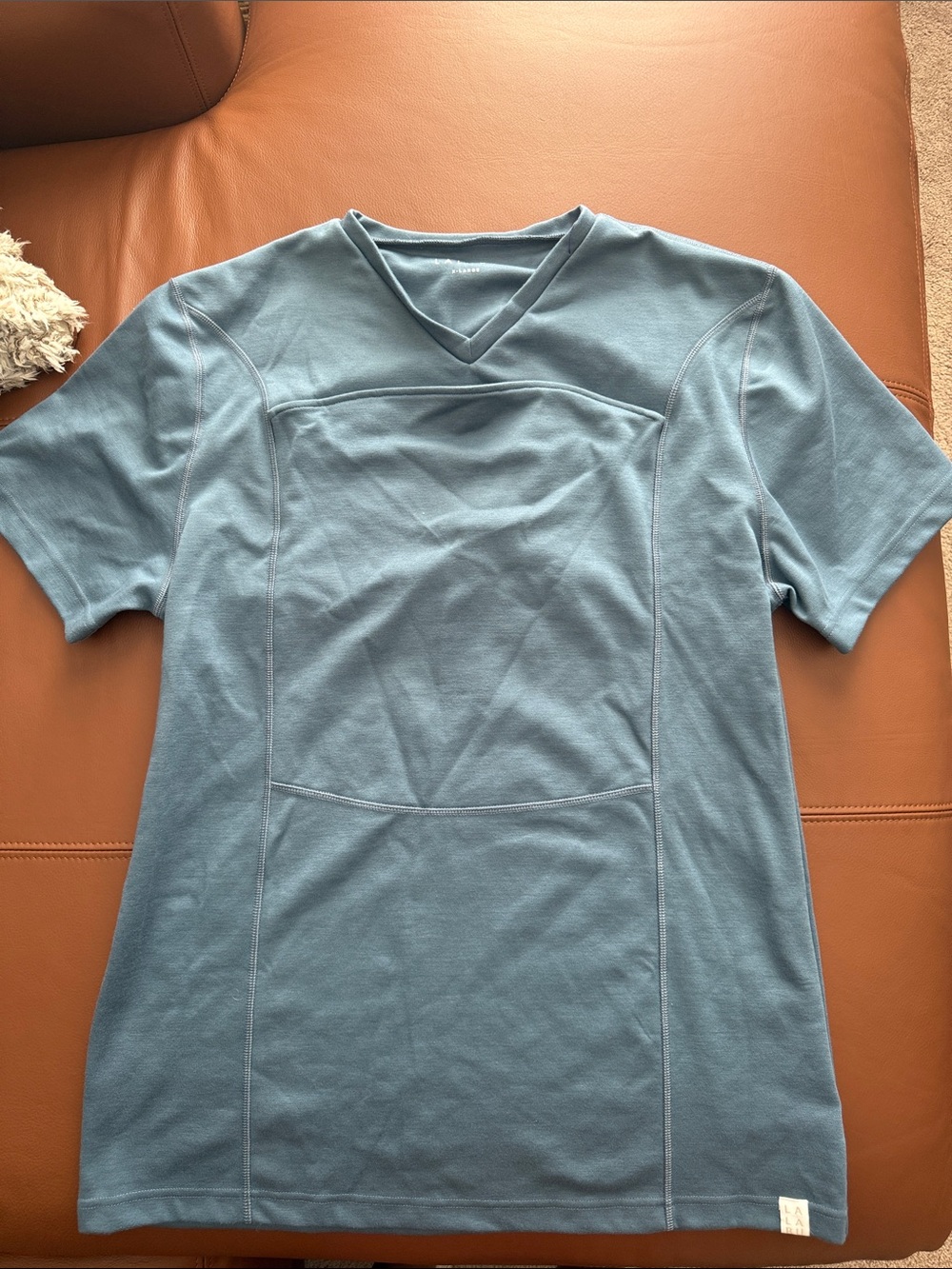Men's Lalabu Dad Shirt V-Neck Short Sleeve Shirt - Slate Blue